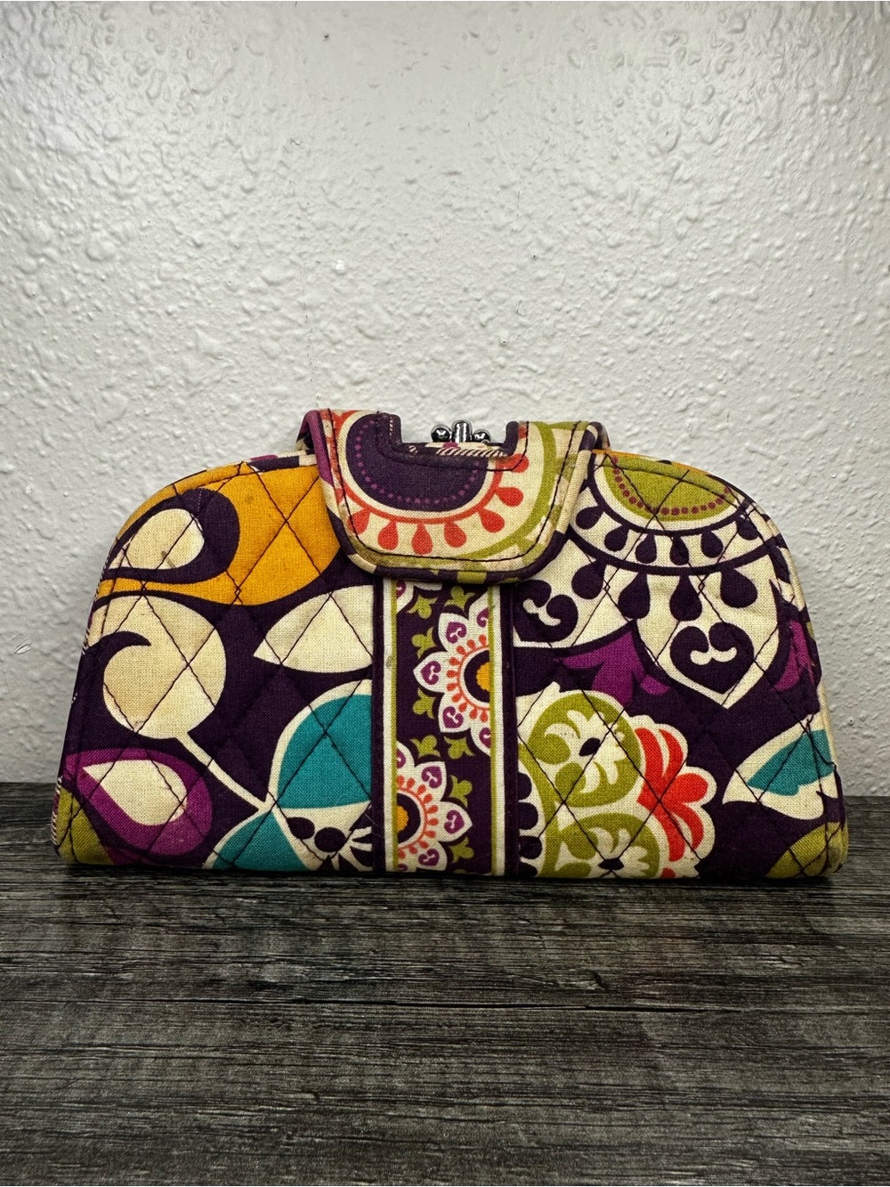 Vera Bradley Quilted Frame Clutch - Purple Multi